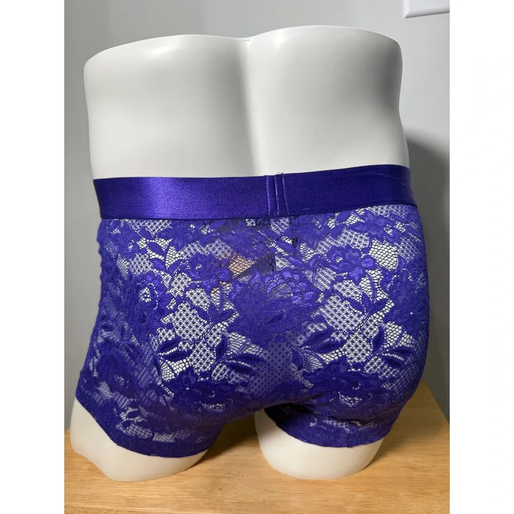 Cosabella Men's Never Say Never Lace Trunk Boxer Brief Violet Size‎ L